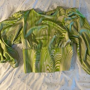 Express green and beige top. New with tags